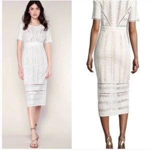 Gareth Cotton Lace Midi Dress, Ecru